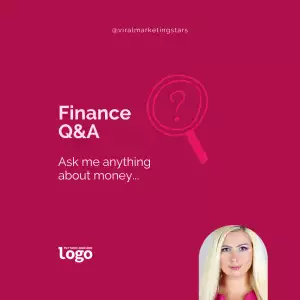 @viralmarketingstars | Finance Q&A - Ask me anything about money... | *Insert Company Logo* | *Remove our photo and add yours or another*